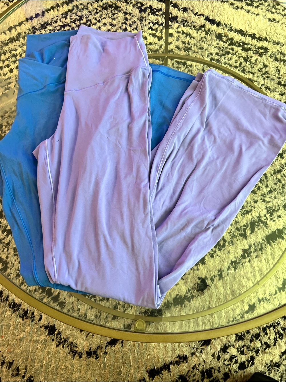 aerie Wide Leg Jumpsuit Pants in Lavender and Blue